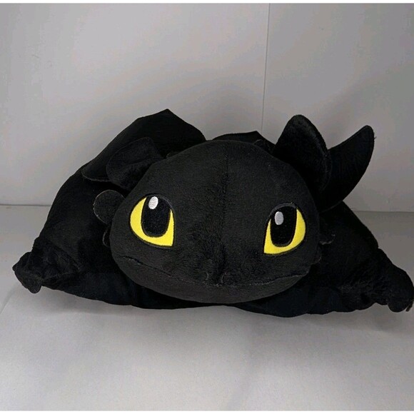 Pillow Pets How To Train Your Dragon Toothless 16" Dreamworks Black Night Fury - Picture 1 of 12
